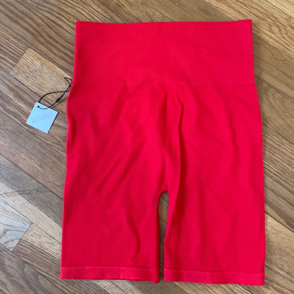 Red biker shorts